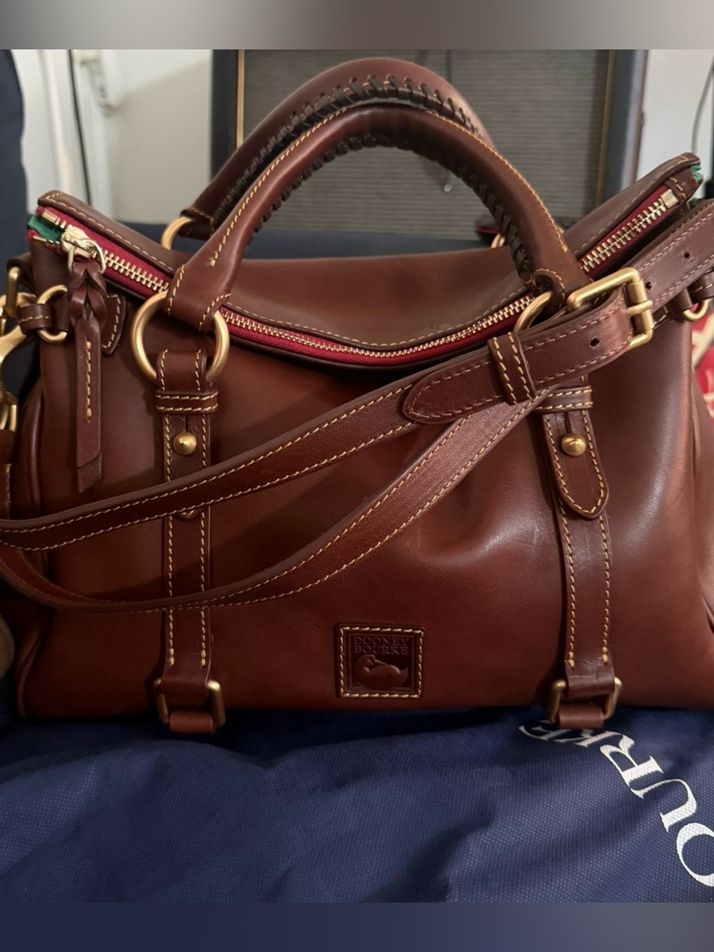Dooney & Bourke Large Florentine Satchel in Chestnut